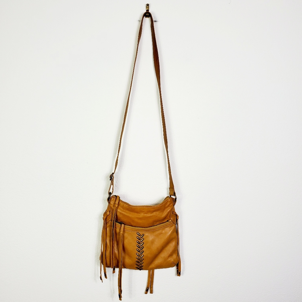 LUCKY BRAND LEATHER BOHO CROSSBODY BAG